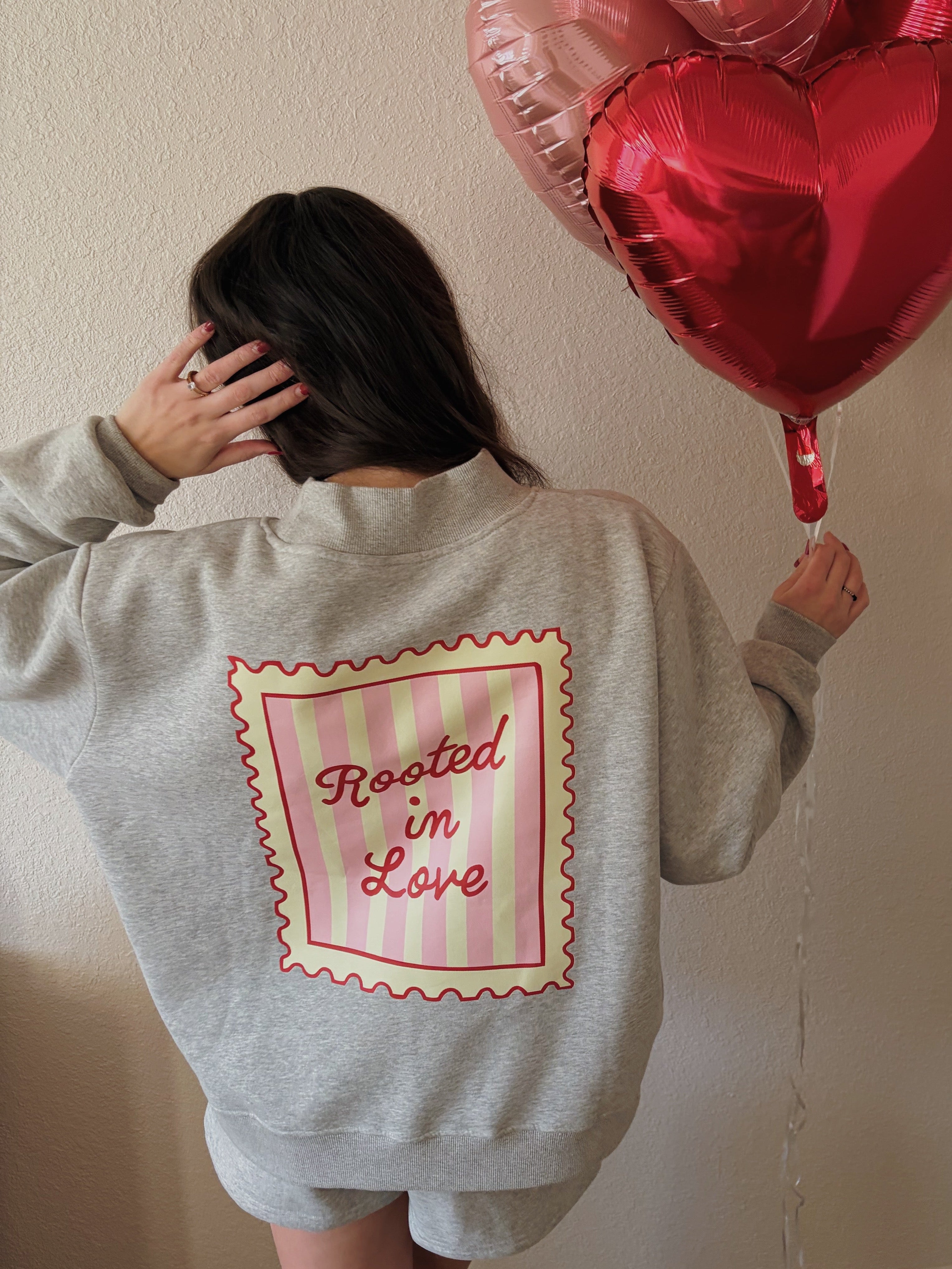 Cozy Grey Rooted In Love Mockneck