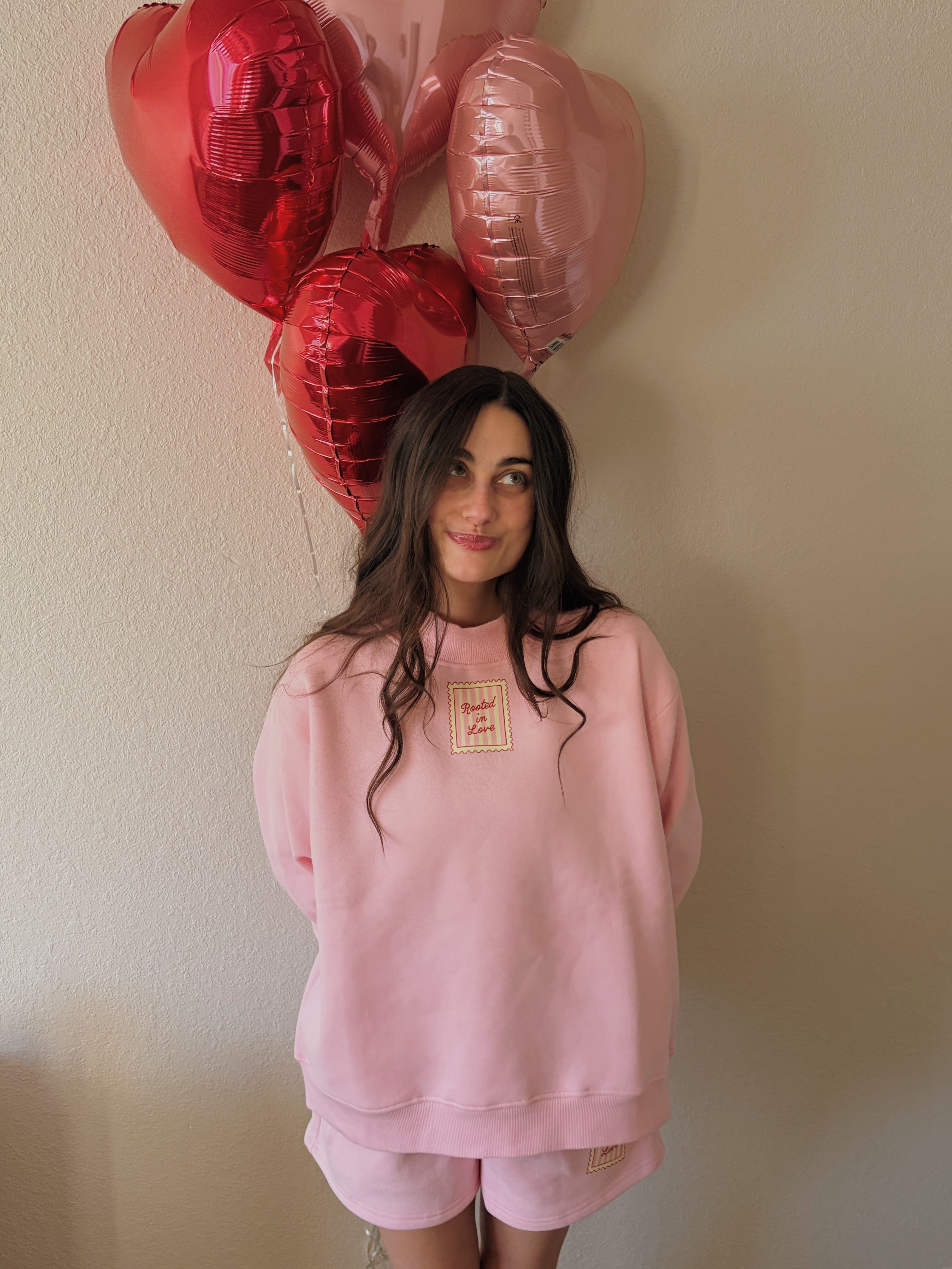 Darling Pink Rooted In Love Mockneck