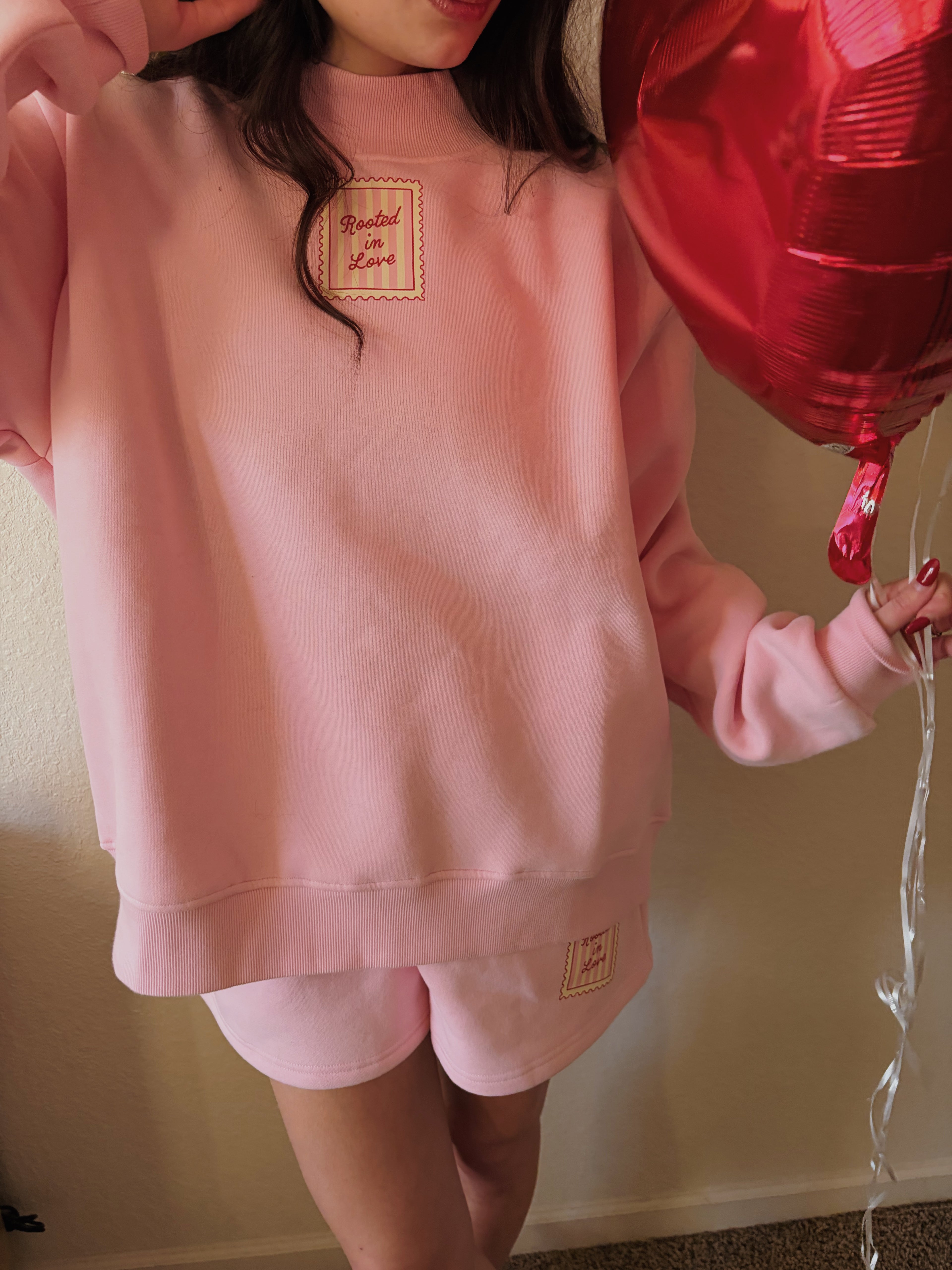 Darling Pink Rooted In Love Mockneck