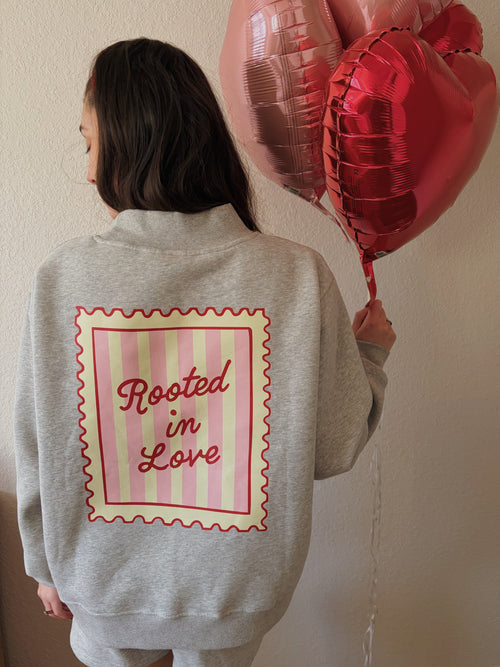 Cozy Grey Rooted In Love Mockneck