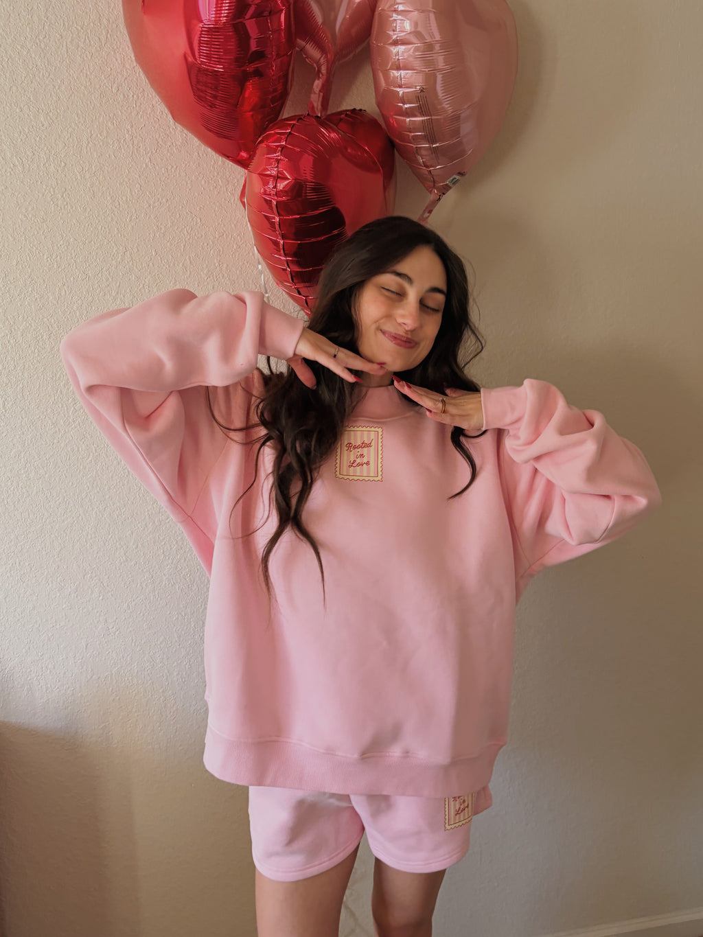 Darling Pink Rooted In Love Mockneck