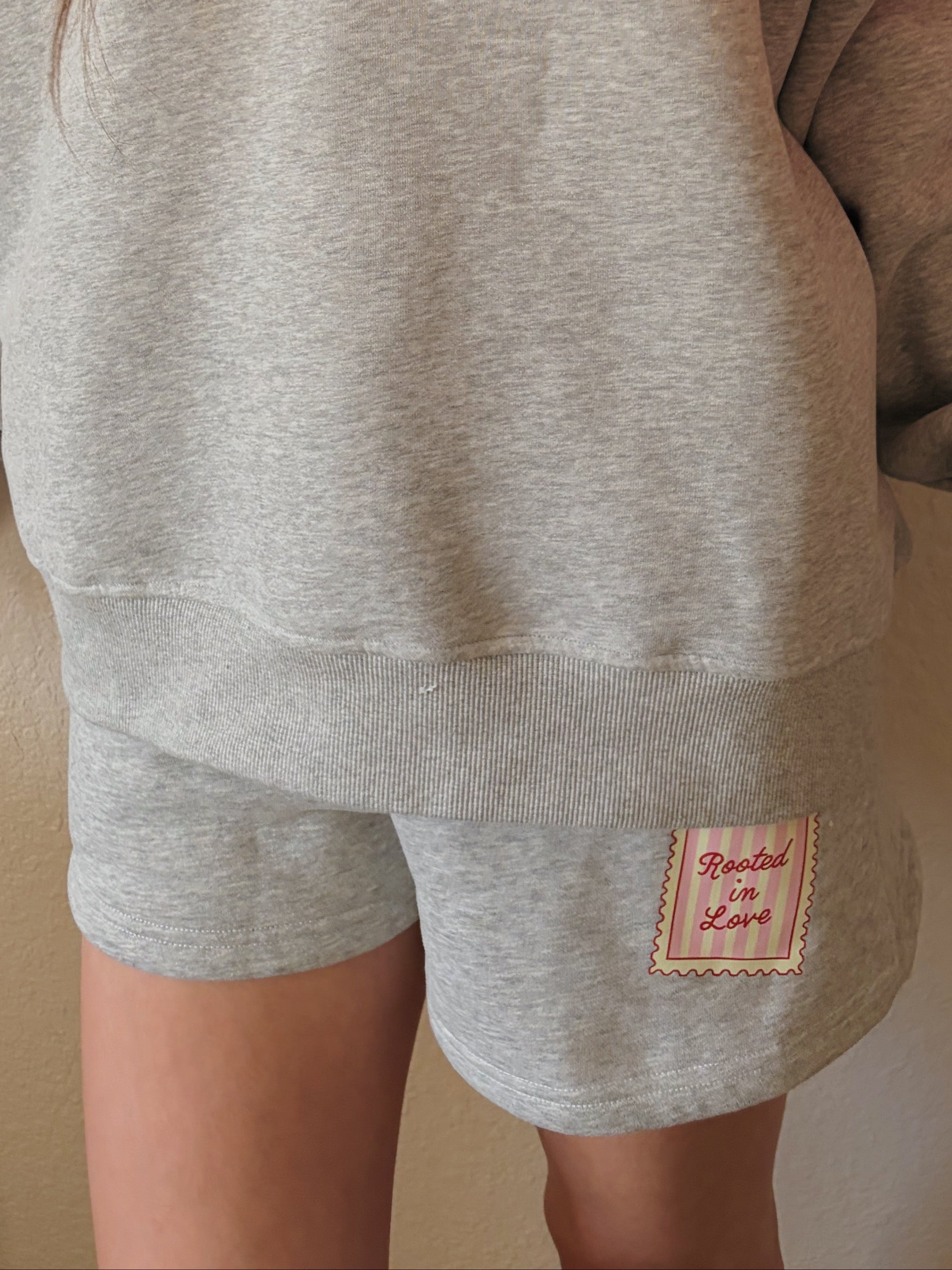 Cozy Grey Rooted In Love Sweat Shorts