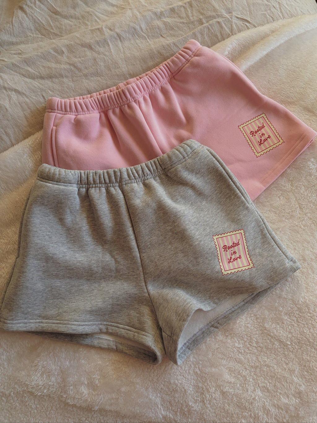 Cozy Grey Rooted In Love Sweat Shorts