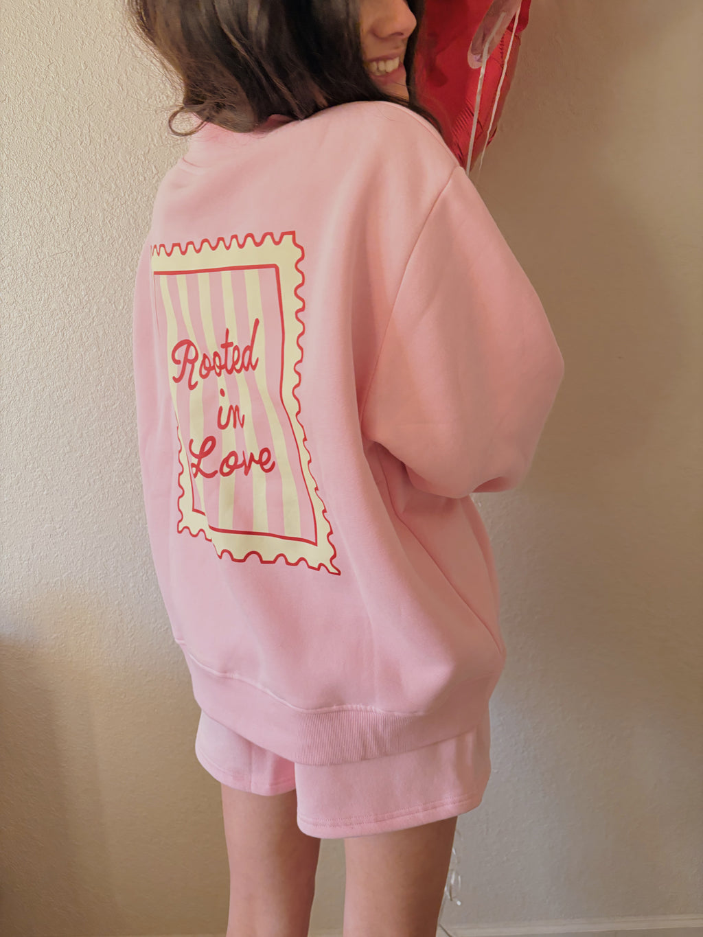 Darling Pink Rooted In Love Mockneck