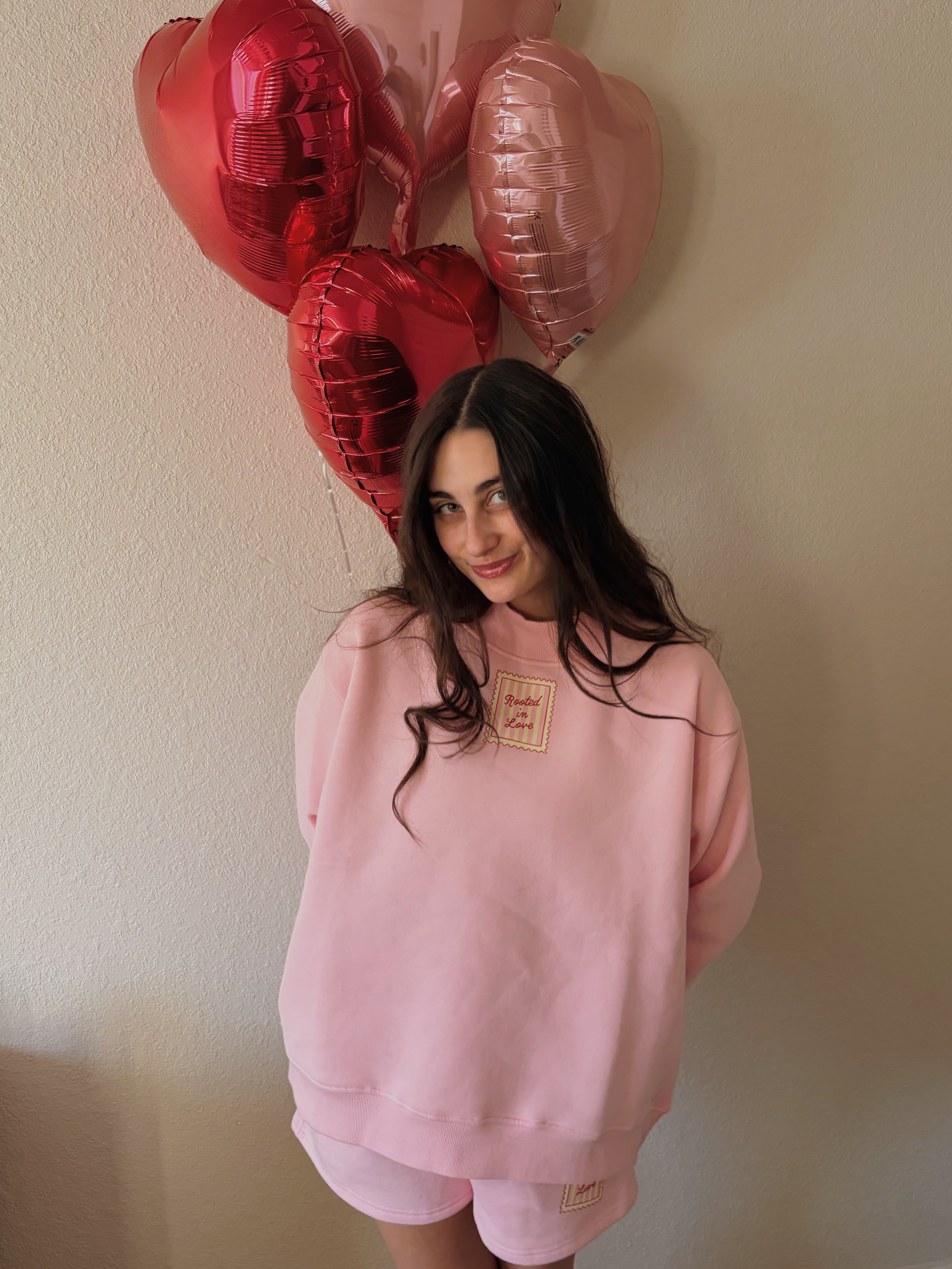 Darling Pink Rooted In Love Mockneck