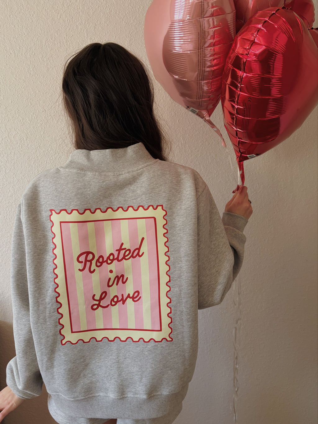 Cozy Grey Rooted In Love Mockneck