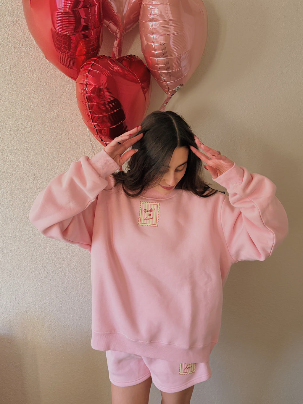 Darling Pink Rooted In Love Mockneck