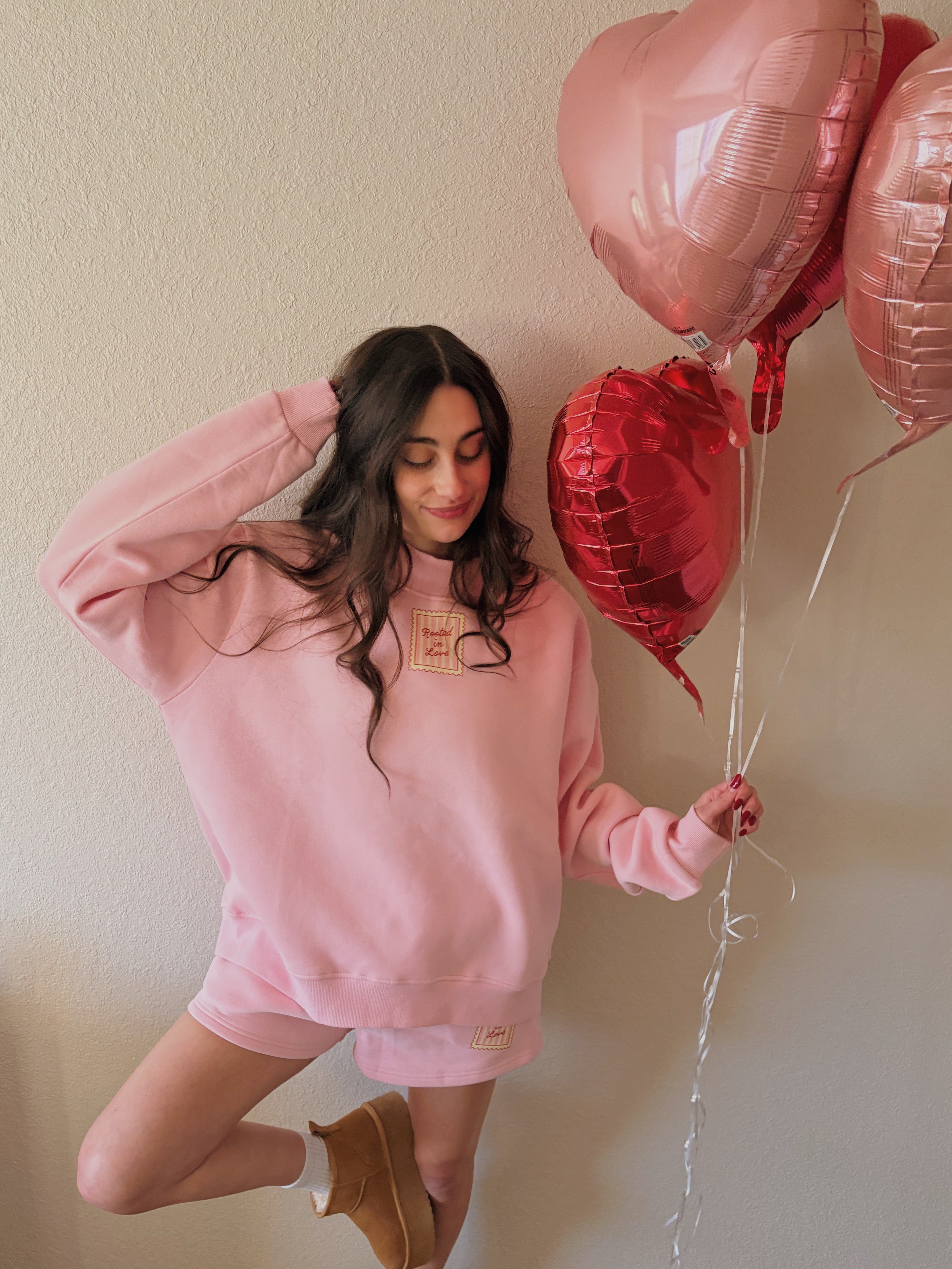 Darling Pink Rooted In Love Mockneck