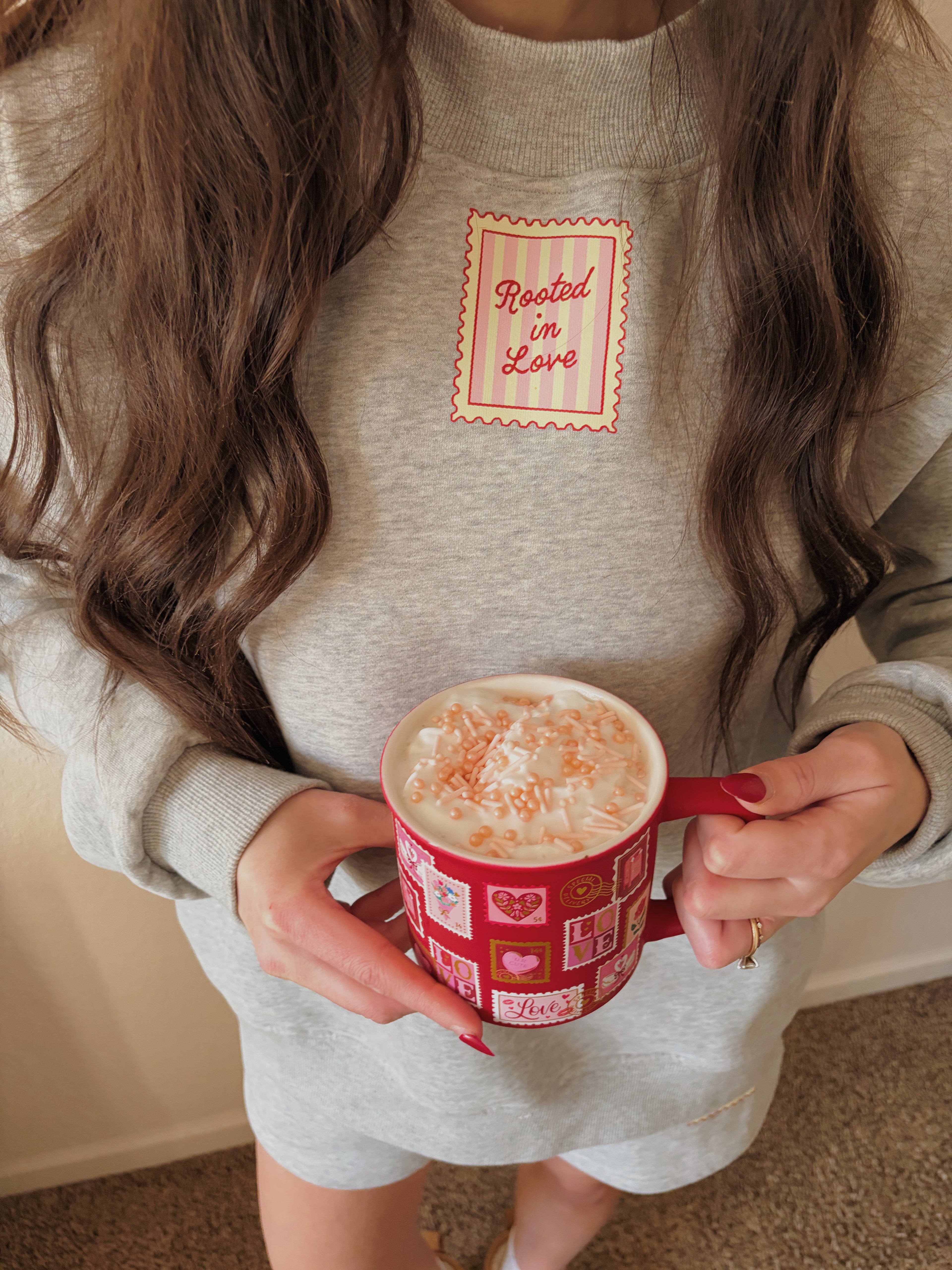 Cozy Grey Rooted In Love Mockneck