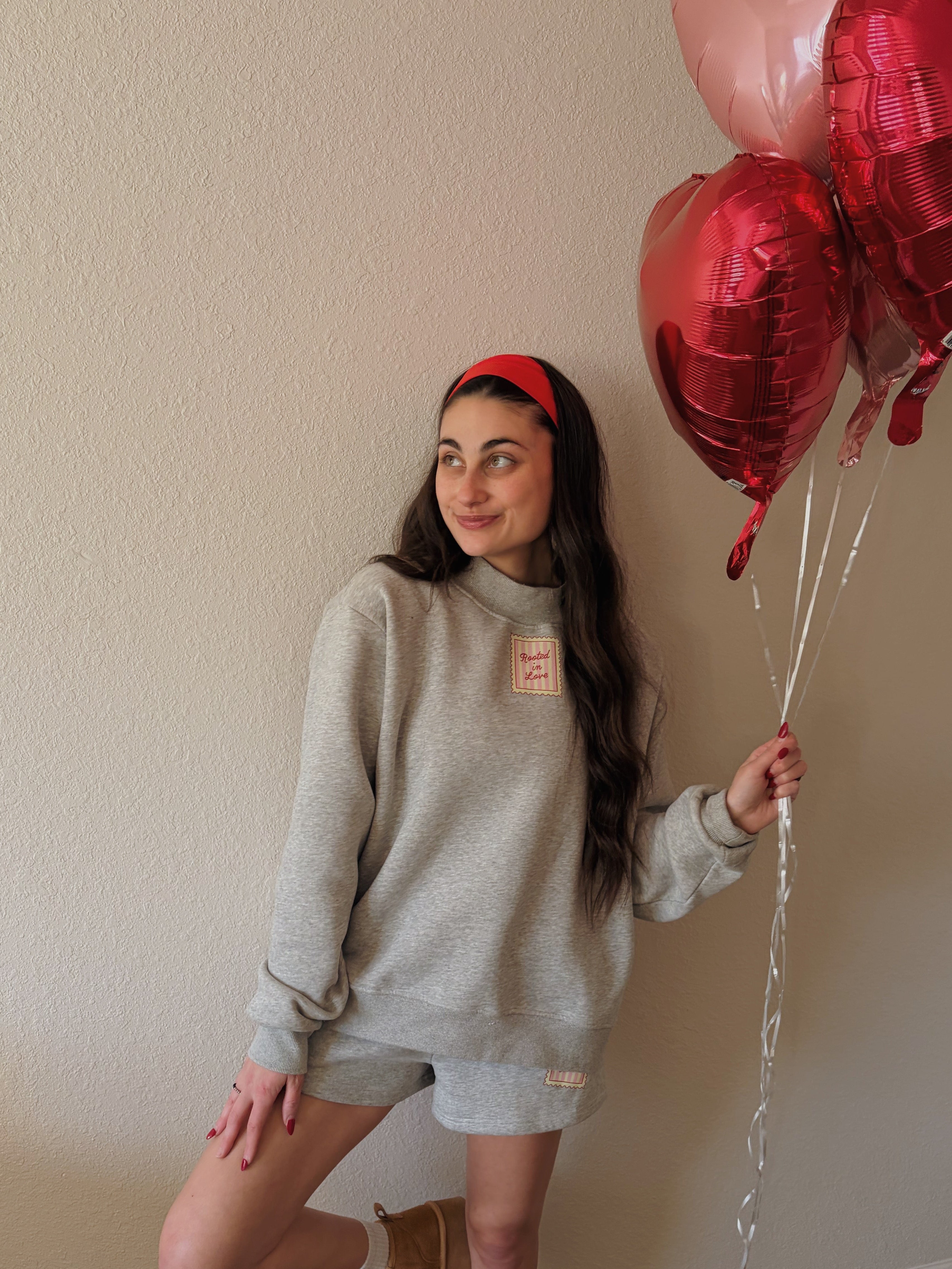 Cozy Grey Rooted In Love Mockneck