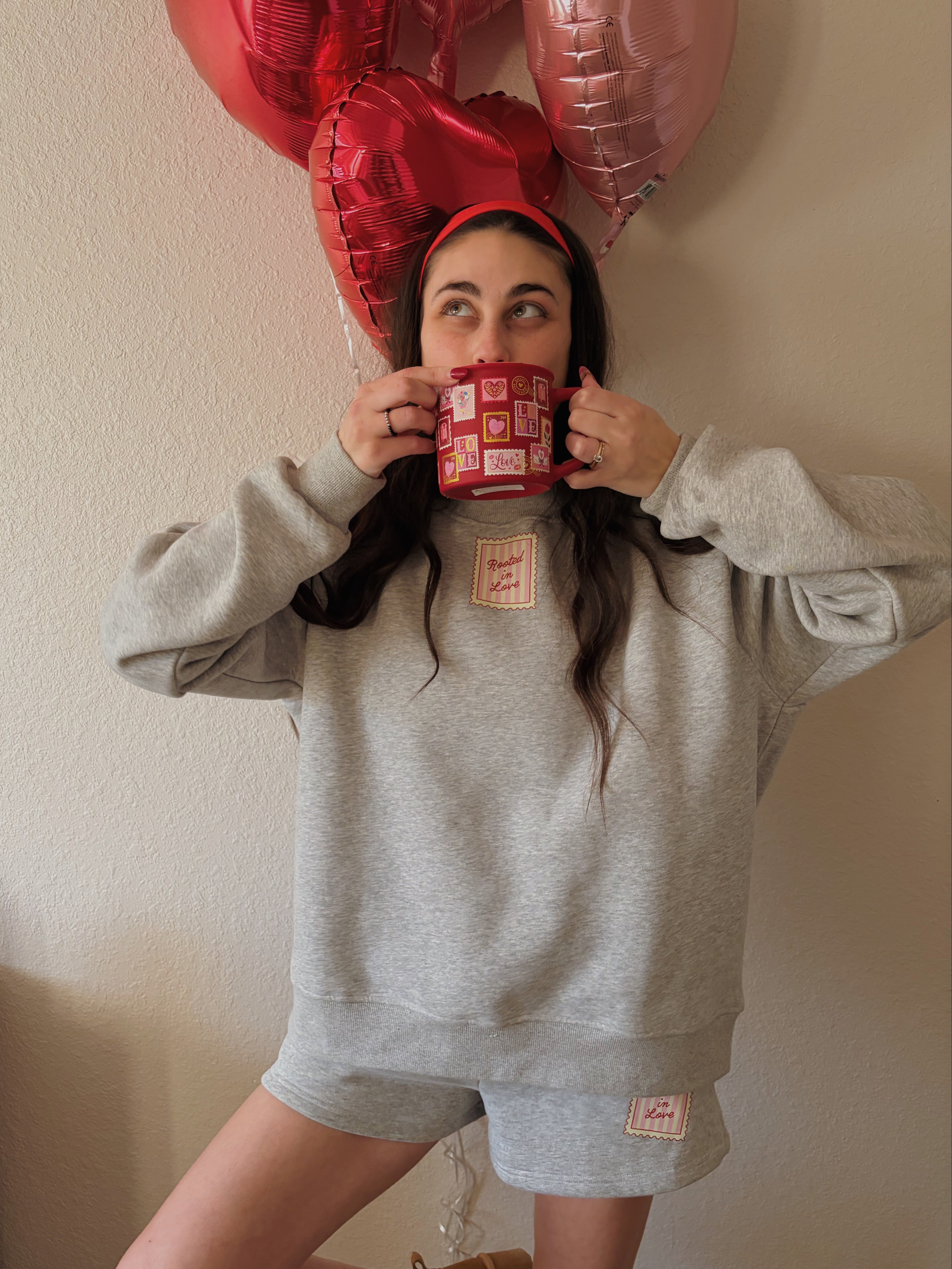 Cozy Grey Rooted In Love Mockneck